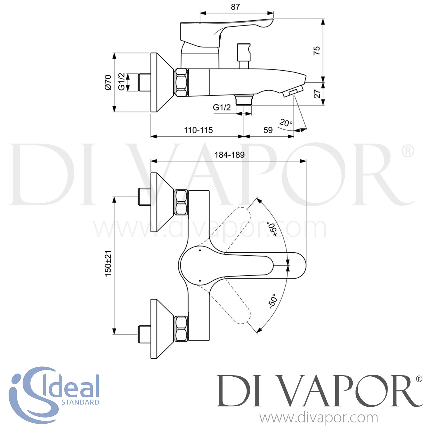 Ideal Standard BC654AA Alpha Exposed Bath & Shower Mixer Tap Spare Parts