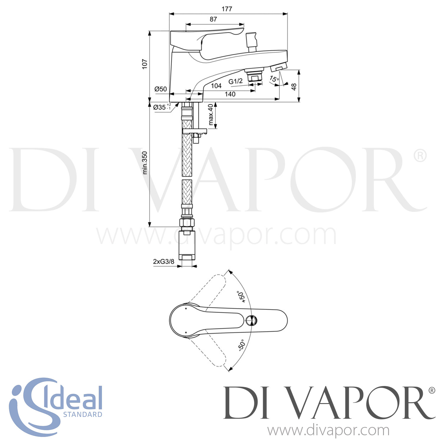 Ideal Standard BC655AA Alpha Bath & Shower Mixer Tap Spare Parts
