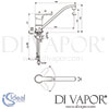 Ideal Standard Alpha 1 Hole Kitchen Mixer Low Attached Spout ND Tap Dimensions