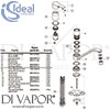 Ideal Standard Alpha 1 Hole Kitchen Mixer Low Attached Spout ND Tap Spares