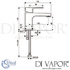 Ideal Standard Cerafine D 1 Hole H80 no Pop-Up Waste Tap Dimensions