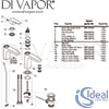 Ideal Standard Cerafine D Basin Mixer Bluestart without Pop-Up Waste Spares