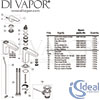Ideal Standard Cerafine D Basin Mixer Bluestart Tap Plastic Pop-Up Waste Spares