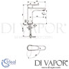Ideal Standard Cerafine O Basin Mixer Bluestart without Pop-Up Waste Dimensions