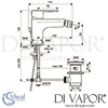 Ideal Standard Cerafine O Bidet Mixer Metal Pop-Up Waste Dimensions