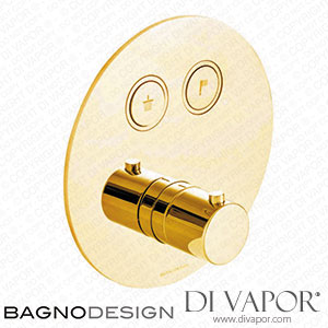 BagnoDesign BDM-TOK-T302RR-CN-PG-CNFP Toko Round 2 Outlet Thermostatic Shower Mixer PVD Gold Spare Parts
