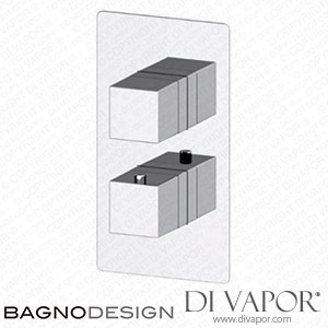 BagnoDesign BDM-ZEP-T302-A-MB-CNFP Zephyr Trim Part for Thermostatic Shower Mixer 2 Outlet Spare Parts
