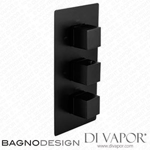 BagnoDesign BDM-ZEP-T303-A-MB-CNFP Zephyr Trim Part for Thermostatic Shower Mixer 3 Outlet Spare Parts
