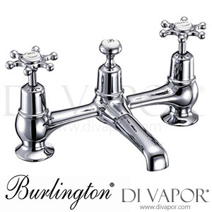 Burlington BI10 Birkenhead 2 Tap Hole Bridge Basin Mixer with Plug, Chain Waste & Swivel Spout Spare Parts