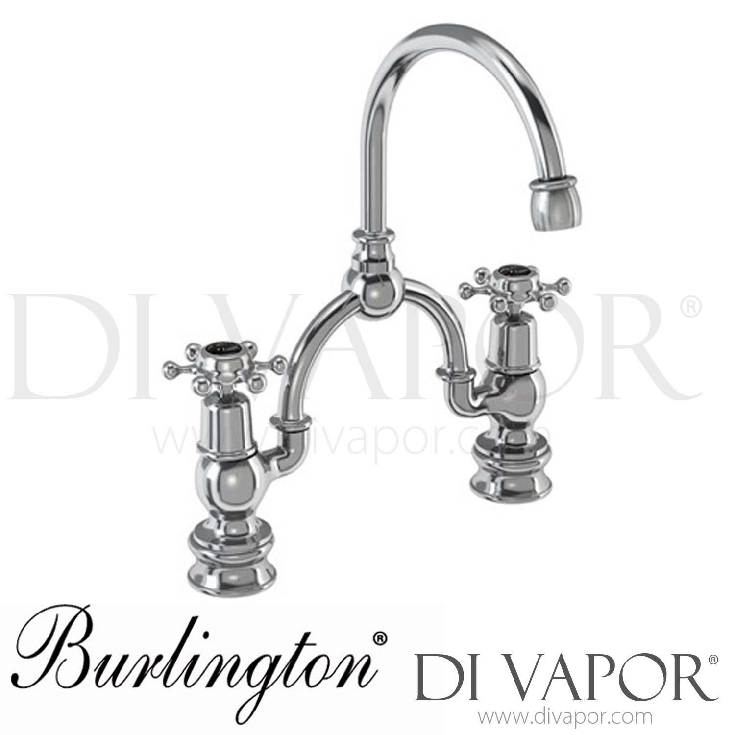 Burlington BIR28-QT BLA | BIR28 BLA-QT Birkenhead 2 Tap Hole Regent Arch Mixer with Curved Spout (230mm Centres) Spare Parts