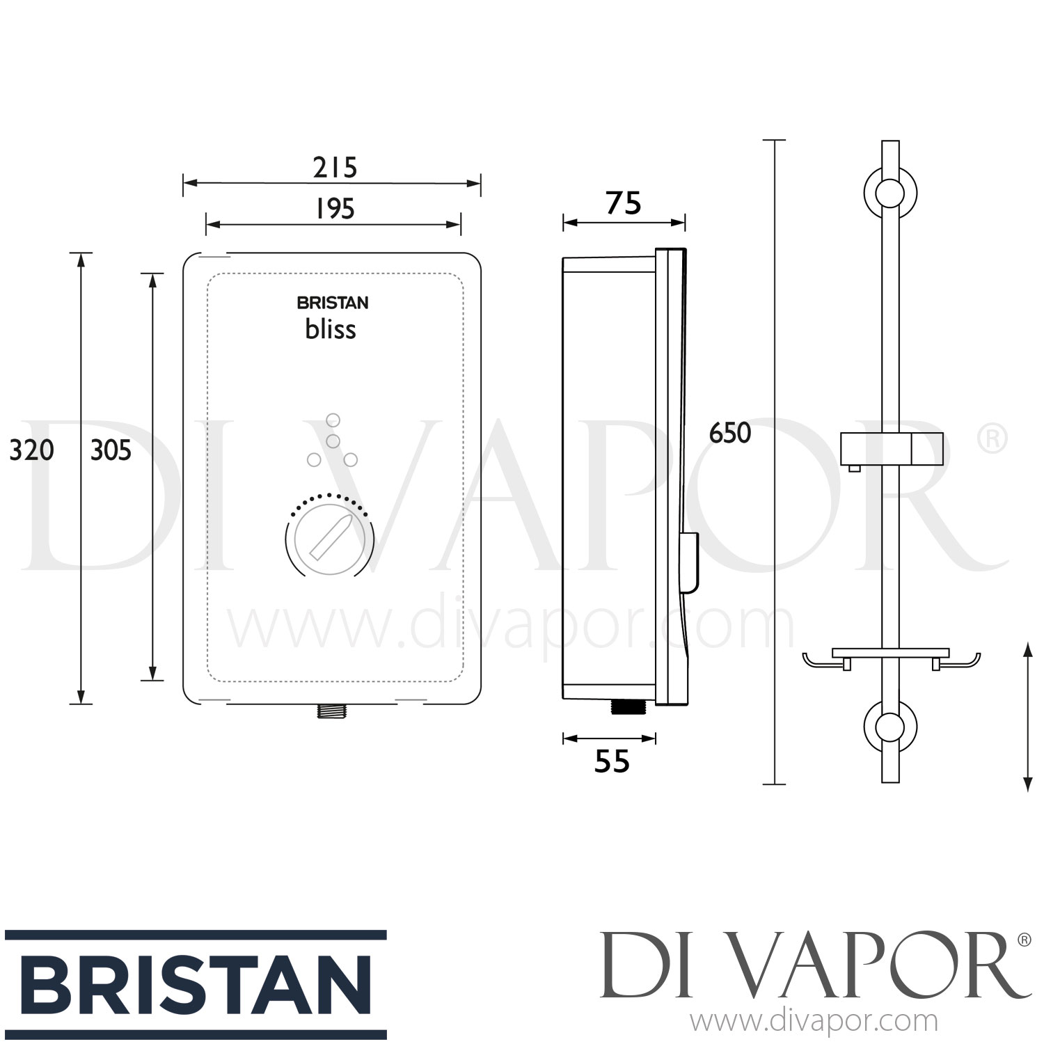 Bristan BL3105 B Bliss Electric Shower 10.5kW Black Spare Parts
