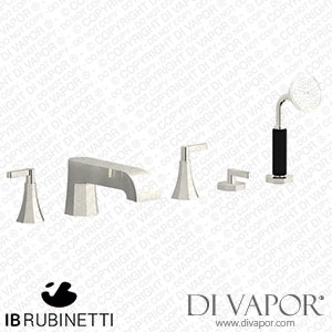 IB Rubinetti BL396PL Belmondo + Belmondo Elle Five Holes Deck Mounted Bath Filler with Shower Kit Spare Parts