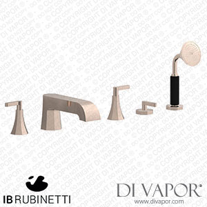 IB Rubinetti BL396RS Belmondo + Belmondo Elle Five Holes Deck Mounted Bath Filler with Shower Kit Spare Parts