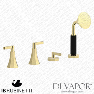 IB Rubinetti BL397II Belmondo + Belmondo Elle Four Holes Bath Filler with Overflow Outlet Connection Diverter and Shower Kit Spare Parts