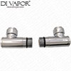 Exposed Shower Valve Elbows - Pair - Chrome - 1/2 Inch Fitting