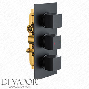 Scudo BLACK002ORB Triple Squared Handle Concealed Shower Valve in Black Spare Parts