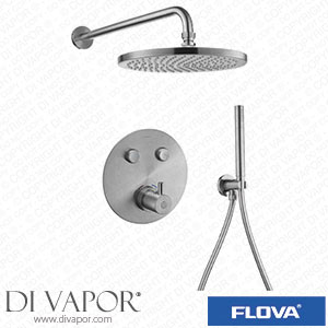 Flova BN-LVT2WPK3-RO-V Brushed Nickel Goclick Flow Control 2 Outlet Shower Pack with Handset Kit - Round Spare Parts