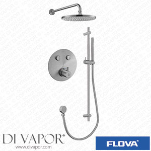 Flova BN-LVT2WPK4-RO-V Brushed Nickel Goclick Flow Control 2 Outlet Shower Pack with Sliderail Kit - Round Spare Parts