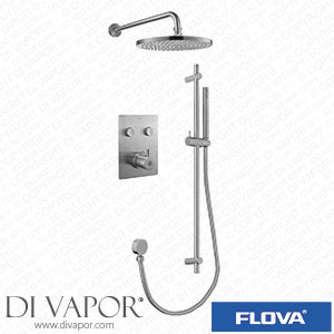 Flova BN-LVT2WPK4-SQ-V Brushed Nickel Goclick Flow Control 2 Outlet Shower Pack with Sliderail Kit - Square Spare Parts