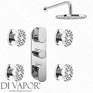 Victorian Plumbing Bosa Concealed Thermostatic Valve with Fixed Shower Head + 4 Body Jets - BOSPK01 - Spare Parts