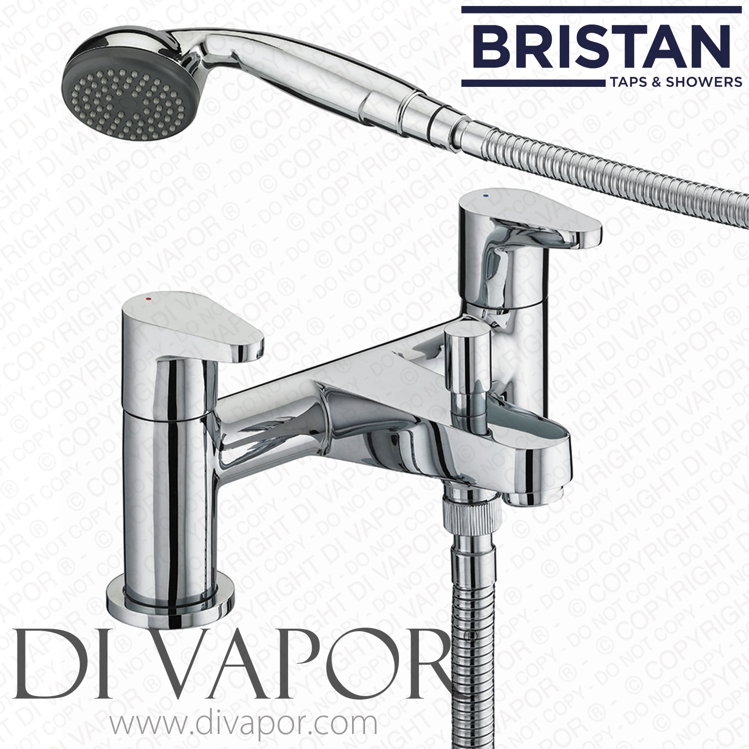 Bristan Deck Mounted Tap with Shower Hose & Hanset - 180mm Centres