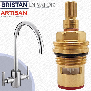 Bristan Artisan Hot Tap Valve Cartridge for AR SNKPRO C Professional Sink Mixer - 1/2 Inch 28 Spline Compatible Cartridge