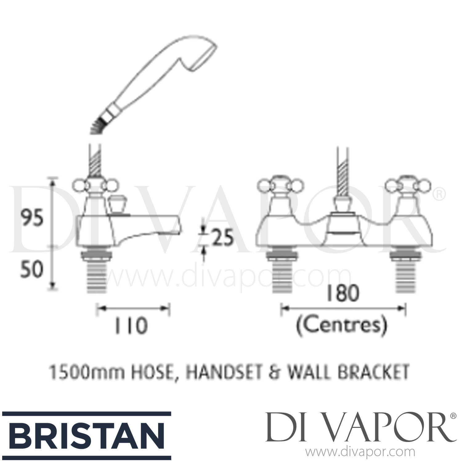 Bristan BR DBSM C Regency Deck Mounted Bath Shower Mixer Tap 28/10