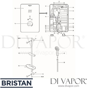 Bristan Bliss 10.5 kW Electric Shower - Black - Spare Parts BR DV 101