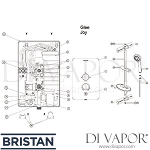 Bristan Joy 10.5 kW Electric Shower - Black - Spare Parts BR DV 107
