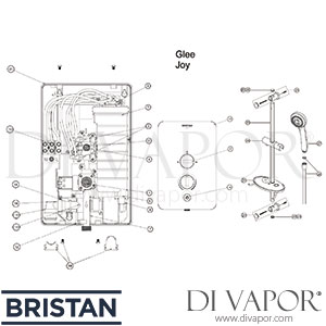 Bristan Joy 10.5 kW Electric Shower - White - Spare Parts BR DV 108