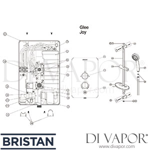 Bristan Joy 8.5 kW Electric Shower - Black - Spare Parts BR DV 111