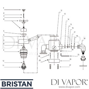 Bristan 1901 Dual Control Exposed Shower Spare Parts - BR DV 348