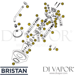 Bristan Art Deco Built In Shower Spare Parts - BR DV 351