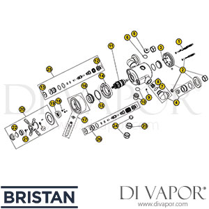 Bristan Art-Deco Exposed Shower Valve Spare Parts - BR DV 352