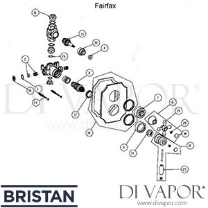 Bristan Fairfax Thermostatic Built In Shower Valve Spare Parts - BR DV 359