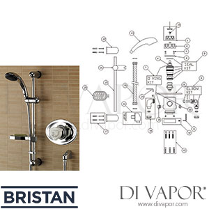 Bristan Pisa Recessed Thermostatic Mixer Shower Spare Parts - BR DV 363