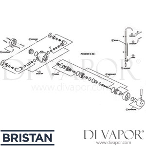 Bristan Prism Single Lever Exposed Shower with Rigid Riser and Diverter Spare Parts - BR DV 364