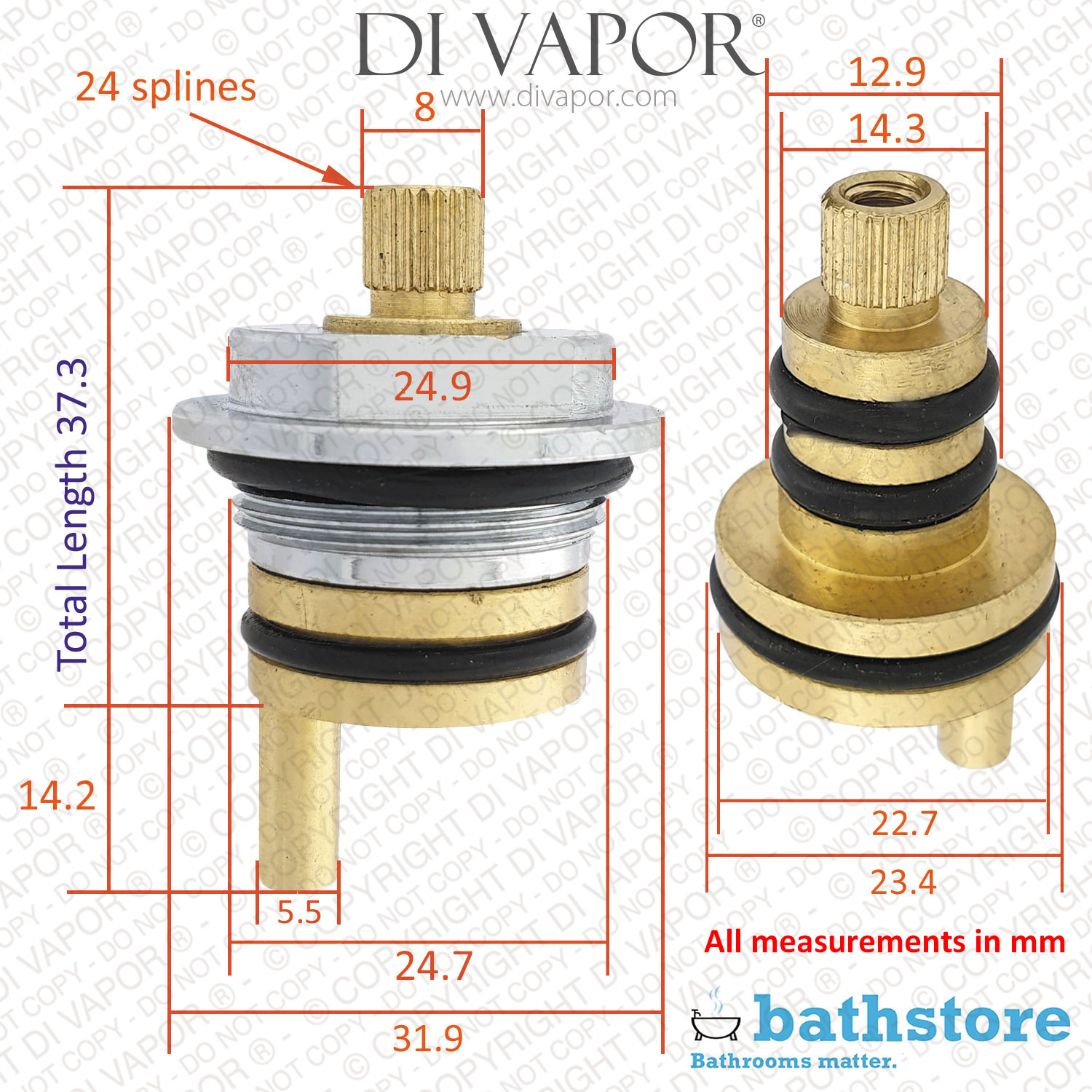 Bathstore Diverter for Bensham Wall Mounted Bath Shower Mixer