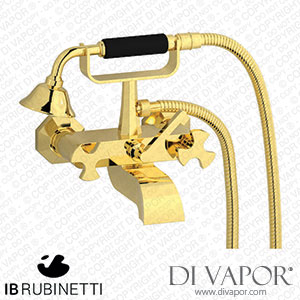 IB Rubinetti BT250OO Belmondo + Belmondo Elle Wall Mounted Bath Filler Complete with Shower Kit Spare Parts