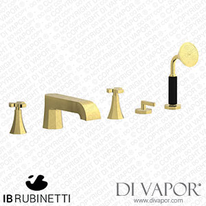 IB Rubinetti BT396OO Belmondo + Belmondo Elle Five Holes Deck Mounted Bath Filler with Shower Kit Spare Parts