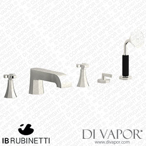 IB Rubinetti BT396PL Belmondo + Belmondo Elle Five Holes Deck Mounted Bath Filler with Shower Kit Spare Parts