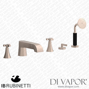IB Rubinetti BT396RS Belmondo + Belmondo Elle Five Holes Deck Mounted Bath Filler with Shower Kit Spare Parts