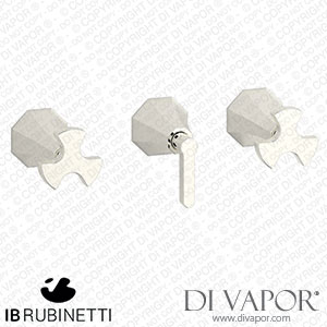 IB Rubinetti BT410PL Belmondo + Belmondo Elle Three Holes Wall Mounted Shower with Two Ways Diverter Spare Parts
