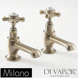 Milano BTE004ABX Elizabeth Traditional Crosshead Basin Pillar Taps Brushed Gold Spare Parts