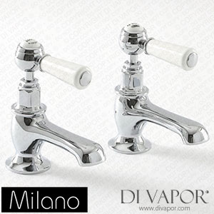 Milano BTE004CWL Elizabeth Traditional Lever Basin Pillar Taps Chrome and White Spare Parts