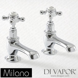 Milano BTE004CWX Elizabeth Traditional Crosshead Basin Pillar Taps Chrome and White Spare Parts