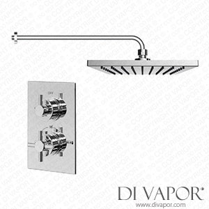 Better Bathrooms BUN/BeBa_10643/77964 Chrome Concealed Shower Mixer with Dual Control & Slim Round Wall Mounted Head - Ecostyle Spare Parts