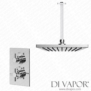 Better Bathrooms BUN/BeBa_10643/77965 Chrome Concealed Shower Mixer with Dual Control & Slim Round Ceiling Mounted Head - Ecostyle Spare Parts