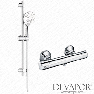 Better Bathrooms BUN/BeBa_26802/77551 Thermostatic Mixer Bar Shower with Slide Rail Kit & Round Handset - Flow Spare Parts