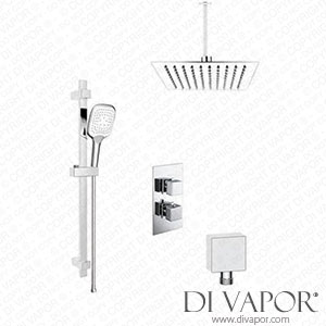 Better Bathrooms BUN/BeBa_26809/77563 Chrome Concealed Shower Mixer with Dual Control & Square Ceiling Mounted Head and Handset - Cube Spare Parts